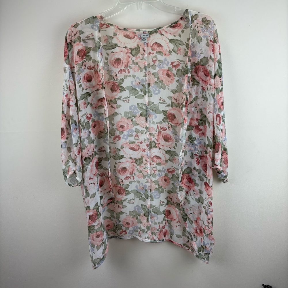 Y2K Guess floral sheer kimono top